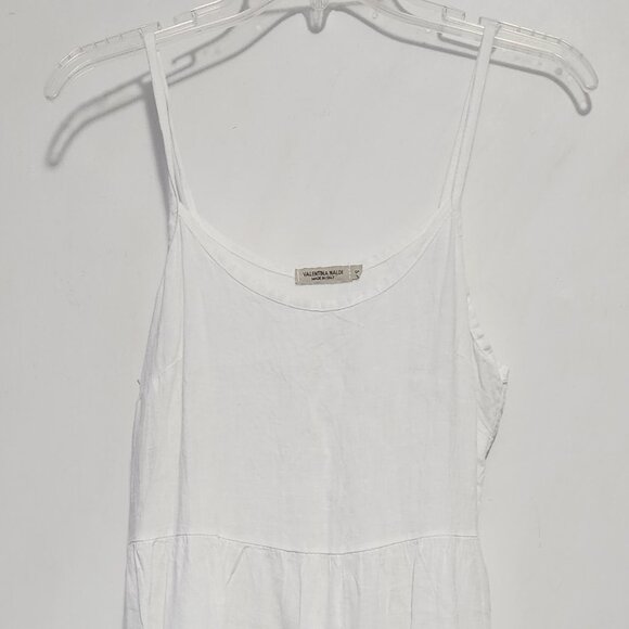 Valentina Naldi Sundress 100% Linen Womens Size S White Made in Italy Boho EUC - Picture 2 of 9